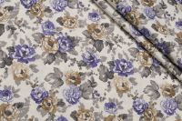 ТКАНЬ ДЕКОРАТИВНАЯ ПРИНТ Молочный Цветы,1108314 фото #1