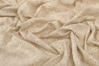 ЛЕН СТРЕЙЧ С ВЫШИВКОЙ Бежевый Цветы,1141731 фото #3