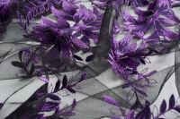 СЕТКА С ВЫШИВКОЙ ДВУХЦВЕТНАЯ Фиолетовый Цветы,0707709 фото #2