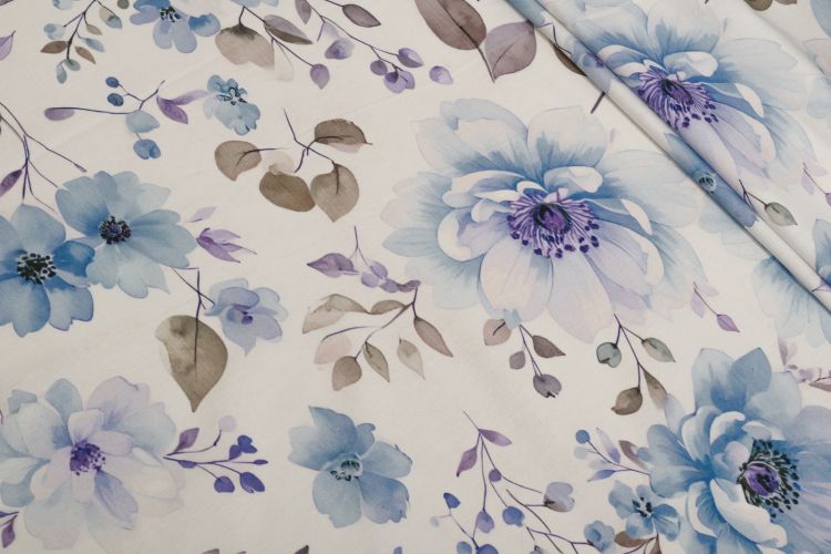 РАНФОРС ПОСТЕЛЬНЫЙ ПРИНТ Молочный Цветы,1135341