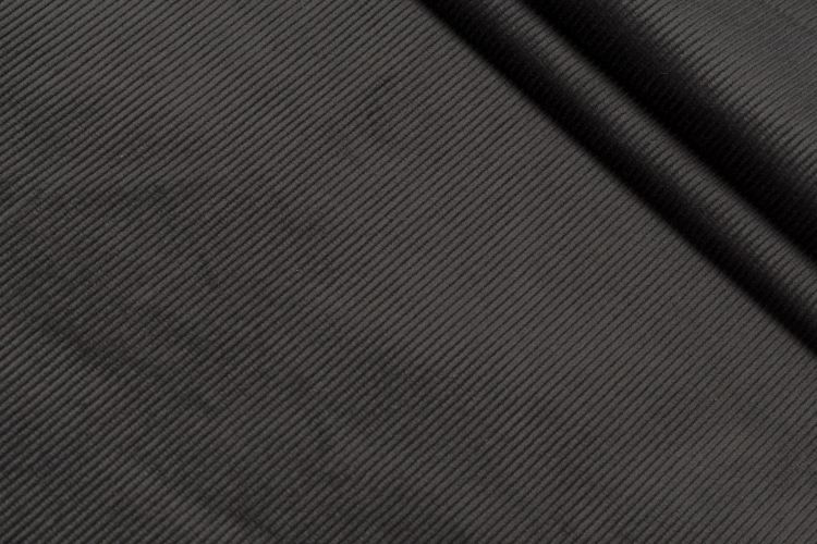 ВЕЛЬВЕТ СТРЕЙЧ ОДНОТОН Черный Рубчик,1114155