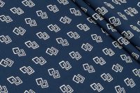 КРЕП ВИСКОЗА ПРИНТ Синий Узоры ,1089255 фото #1
