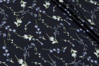 ШЕЛК САТИН АРМАНИ ПРИНТ Черный Цветы,1100899 фото #1