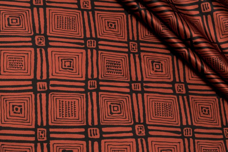 ВИСКОЗА ПОЛИРОВАННАЯ ПРИНТ Коричневый Узоры ,1103562