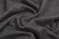 ПАЛЬТОВАЯ ШЕРСТЬ АЛЬПАКА Серый Клетки,1123980 фото #3