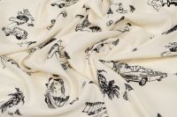 КРЕП ВИСКОЗА ПРИНТ Молочный Цветы,1142004 фото #3