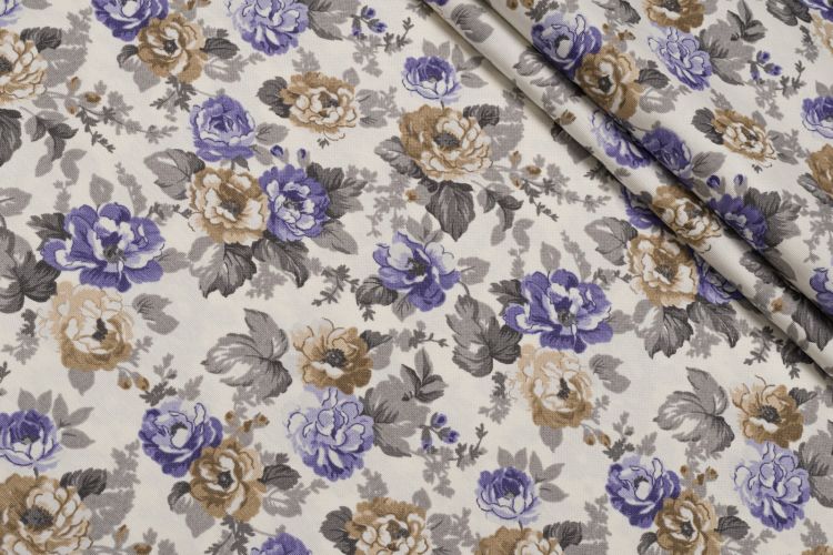 ТКАНЬ ДЕКОРАТИВНАЯ ПРИНТ Молочный Цветы,1108314