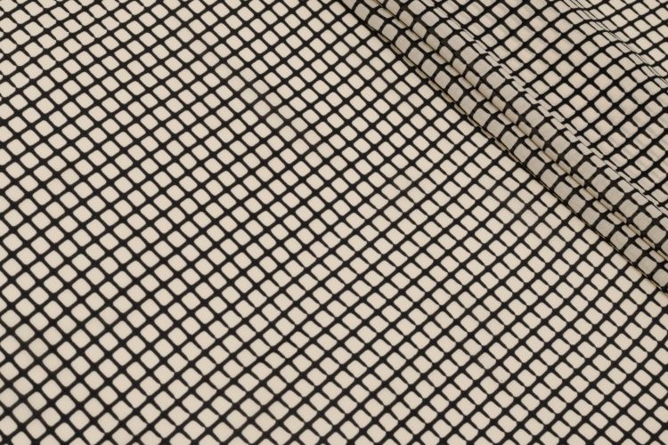 ШИФОН ВИСКОЗНЫЙ ПРИНТ Бежевый Клетки,1142110