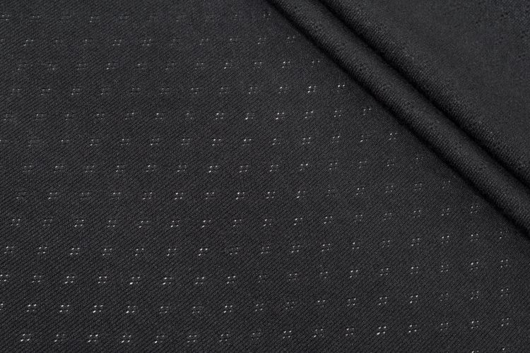 ТРИКОТАЖ ЖАККАРД  Черный Узоры ,1119136