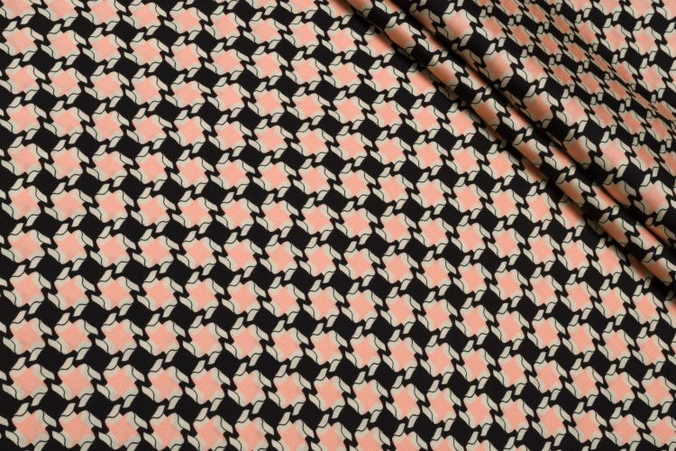 ВИСКОЗА ПОЛИРОВАННАЯ ПРИНТ Черный Узоры ,1108345