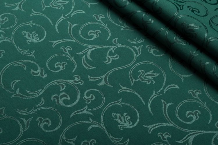 Ткань скатерт.жакк. Зеленый Цветы,0575179