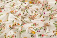 ВИСКОЗА ПОЛИРОВАННАЯ ПРИНТ Молочный Цветы,1141557 фото #3