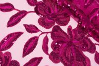СЕТКА С ПАЙЕТКАМИ Розовый Цветы,1011690 фото #1