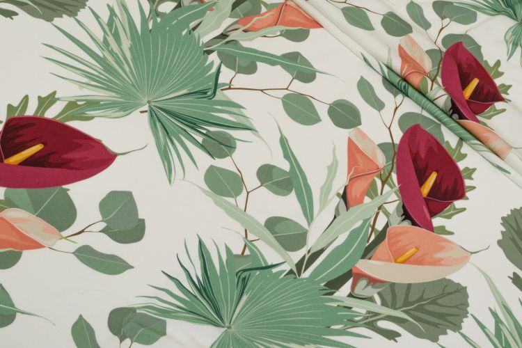 ВИСКОЗА ПРИНТ Молочный Цветы,1141601