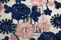 СЕТКА С АППЛИКАЦИЕЙ Молочный Цветы,1105979 фото #4