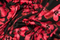 ВИСКОЗА ПОЛИРОВАННАЯ СТРЕЙЧ ПРИНТ Черный Цветы,1124529 фото #3