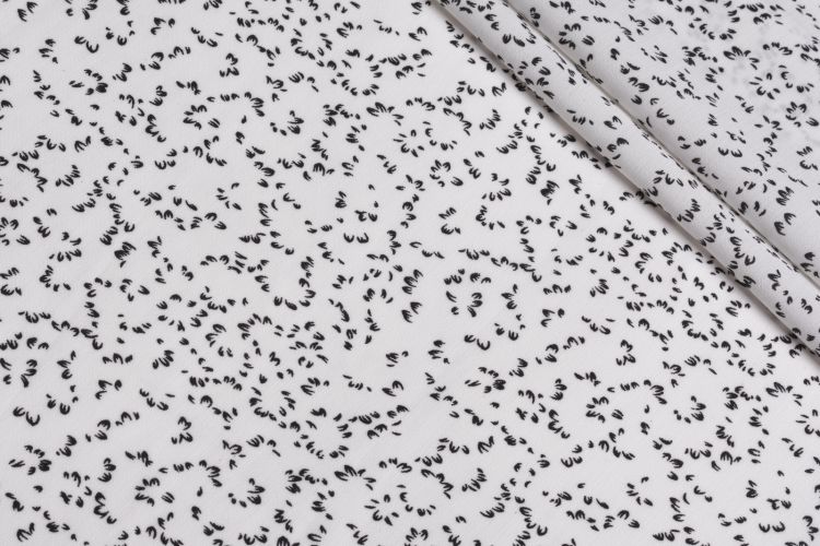 КРЕП ШОВК ПРИНТ Білий Квіти,0981147