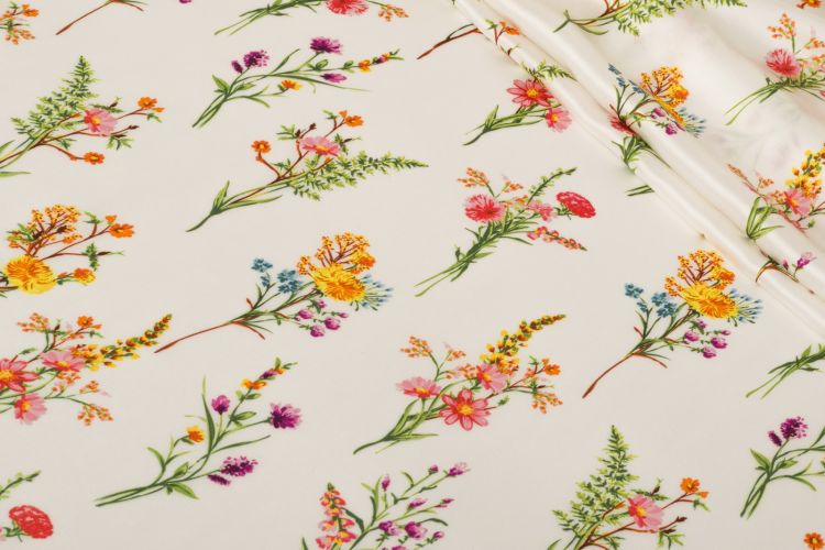 ВІСКОЗА ПОЛІРОВАНА ПРИНТ Молочний Квіти,1141557