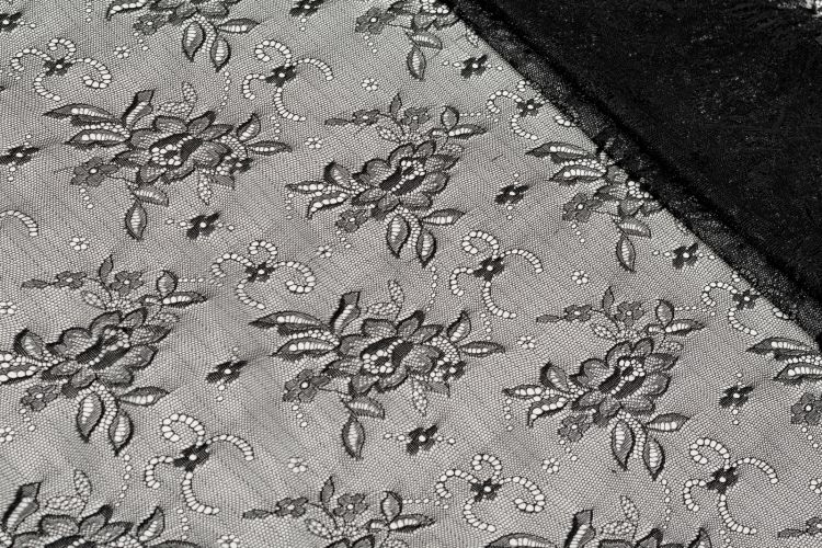 МЕРЕЖИВО Чорний Квіти,1108390