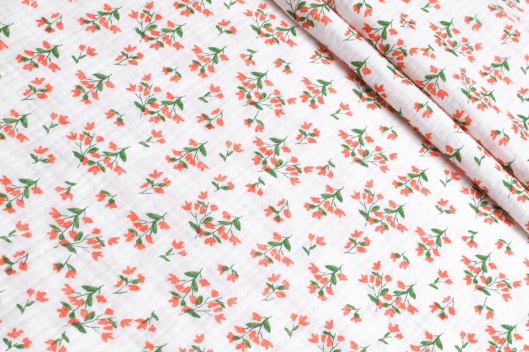 МУСЛІН КРЕШ ПРИНТ Молочний Квіти,1058329