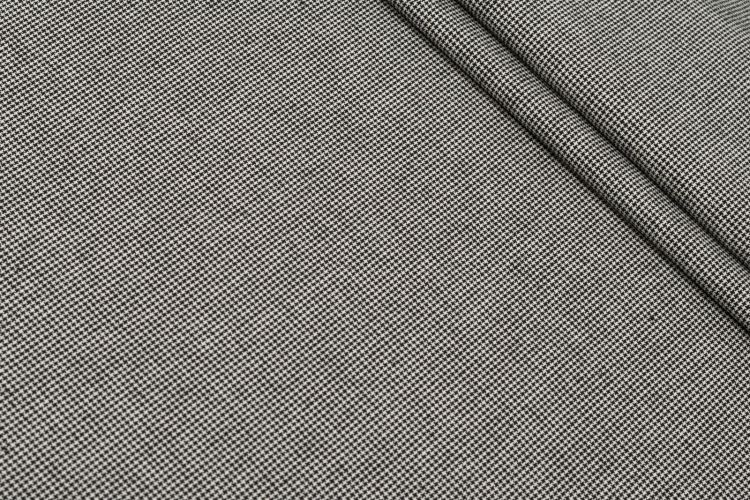 КОСТЮМНИЙ ЛЬОН КОТОН ПРИНТ СТРЕЙЧ Сірий Гусяча лапка,1108482