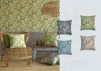 ТКАНИНА  ДЕКОРАТИВНА ПРИНТ Бірюзовий Квіти,1137499 фото #7