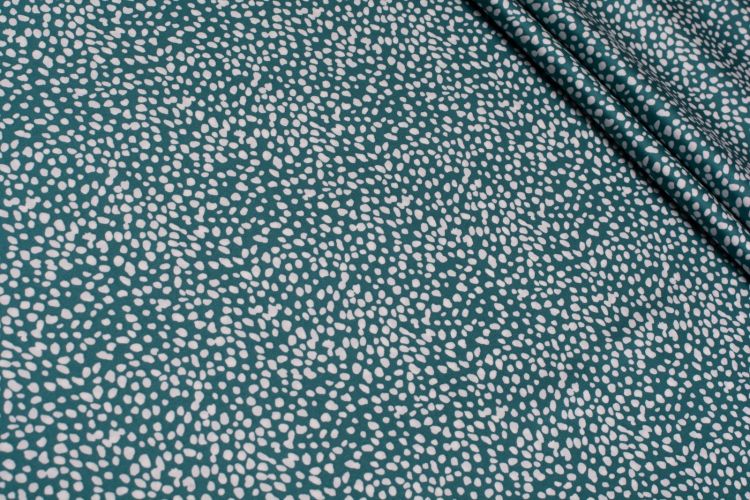 ШОВК САТИН АРМАНІ ПРИНТ Бірюзовий Горохи,0890449