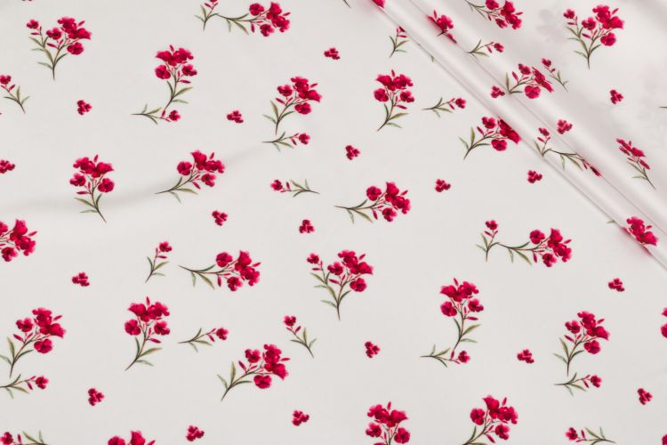 ШОВК САТИН АРМАНІ ПРИНТ Молочний Квіти,1139998