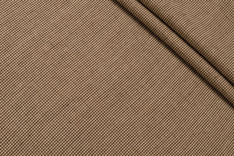 КОСТЮМНИЙ ЛЬОН КОТОН ПРИНТ Коричневий Гусяча лапка,1103456