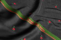 ШОВК САТИН АРМАНІ ПРИНТ Чорний Квіти,1051061 фото #4