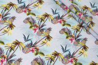 КРЕП ВІСКОЗА ПРИНТ Блакитний Квіти,1142127 фото #1