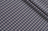 СОРОЧКОВИЙ СТРЕЙЧ КОТОН Синій Клітини,1010563 фото #1