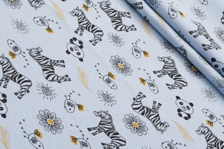 ТРИКОТАЖ ІНТЕРЛОК ПРИНТ Синій Різне,0953274