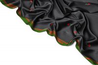 ШОВК САТИН АРМАНІ ПРИНТ Чорний Квіти,1051061 фото #5