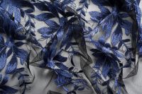 СІТКА З ВИШИВКОЮ ДВОКОЛІРНА Синій Квіти,0707693 фото #2