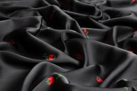 ШОВК САТИН АРМАНІ ПРИНТ Чорний Квіти,1051061 фото #3