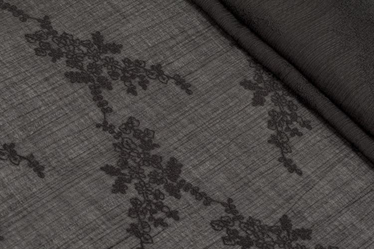 ТЕНСЕЛ З ВИШИВКОЮ Чорний Квіти,1134306