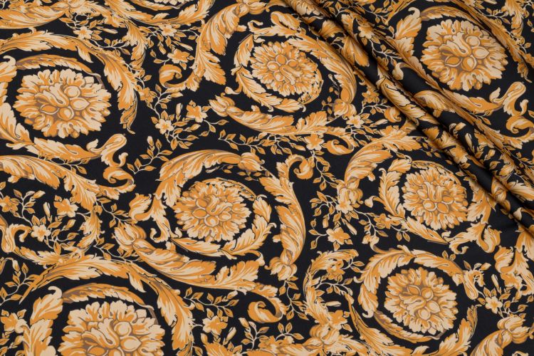 ШОВК САТИН АРМАНІ ПРИНТ Чорний Візерунки,1128848