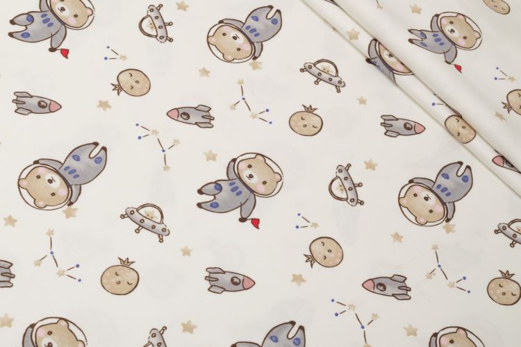 ТРИКОТАЖ КОТОН ПРИНТ Молочний Персонажі,1111390