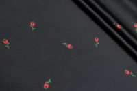 ШОВК САТИН АРМАНІ ПРИНТ Чорний Квіти,1051061 фото #1